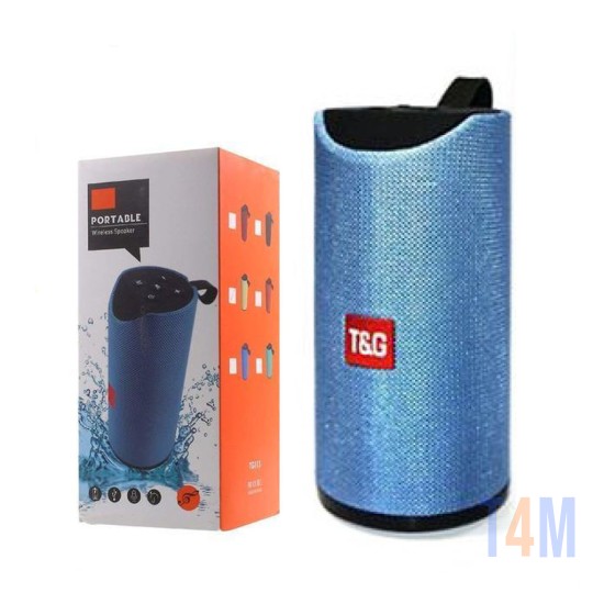 COLUNA DE SOM PORTÁTIL T&G TG-113 AUX/USB/CARTÃO DE MEMÓRIA 3D 10W CÉU AZUL